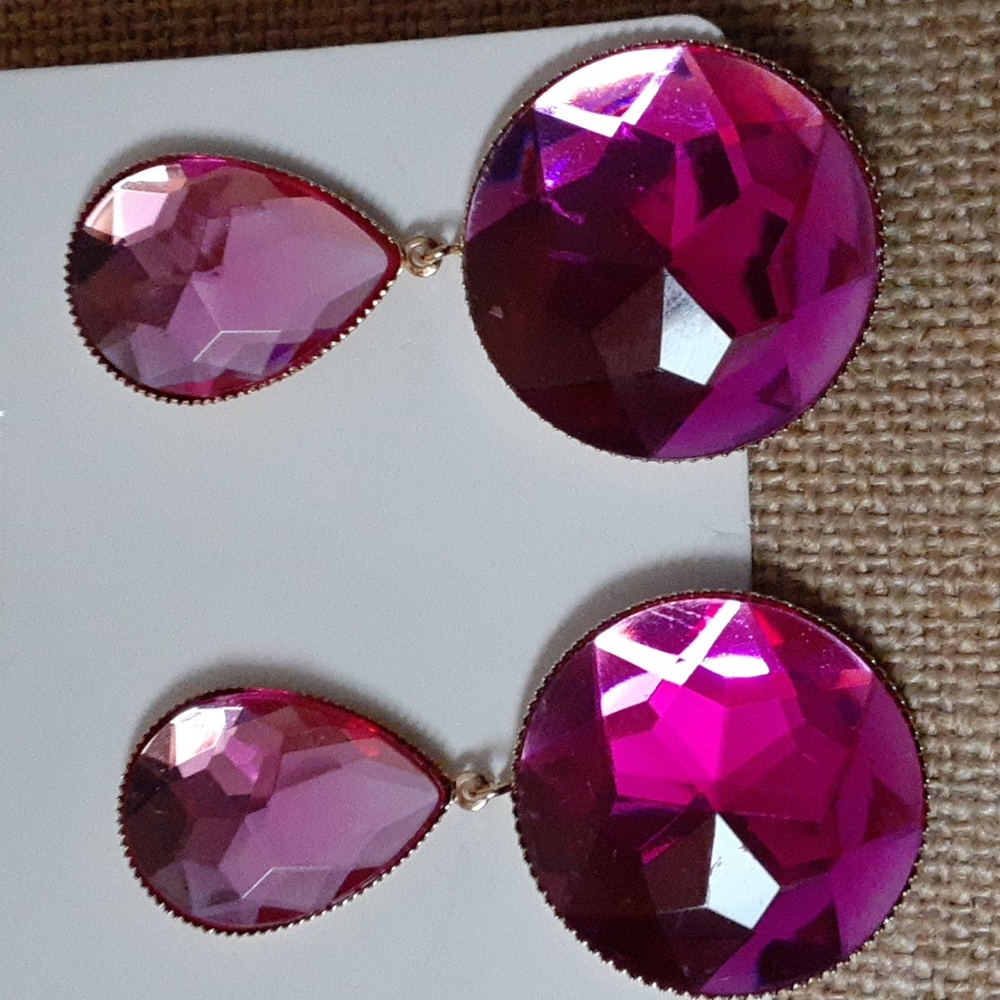 Pink Gemstone Stud Earrings